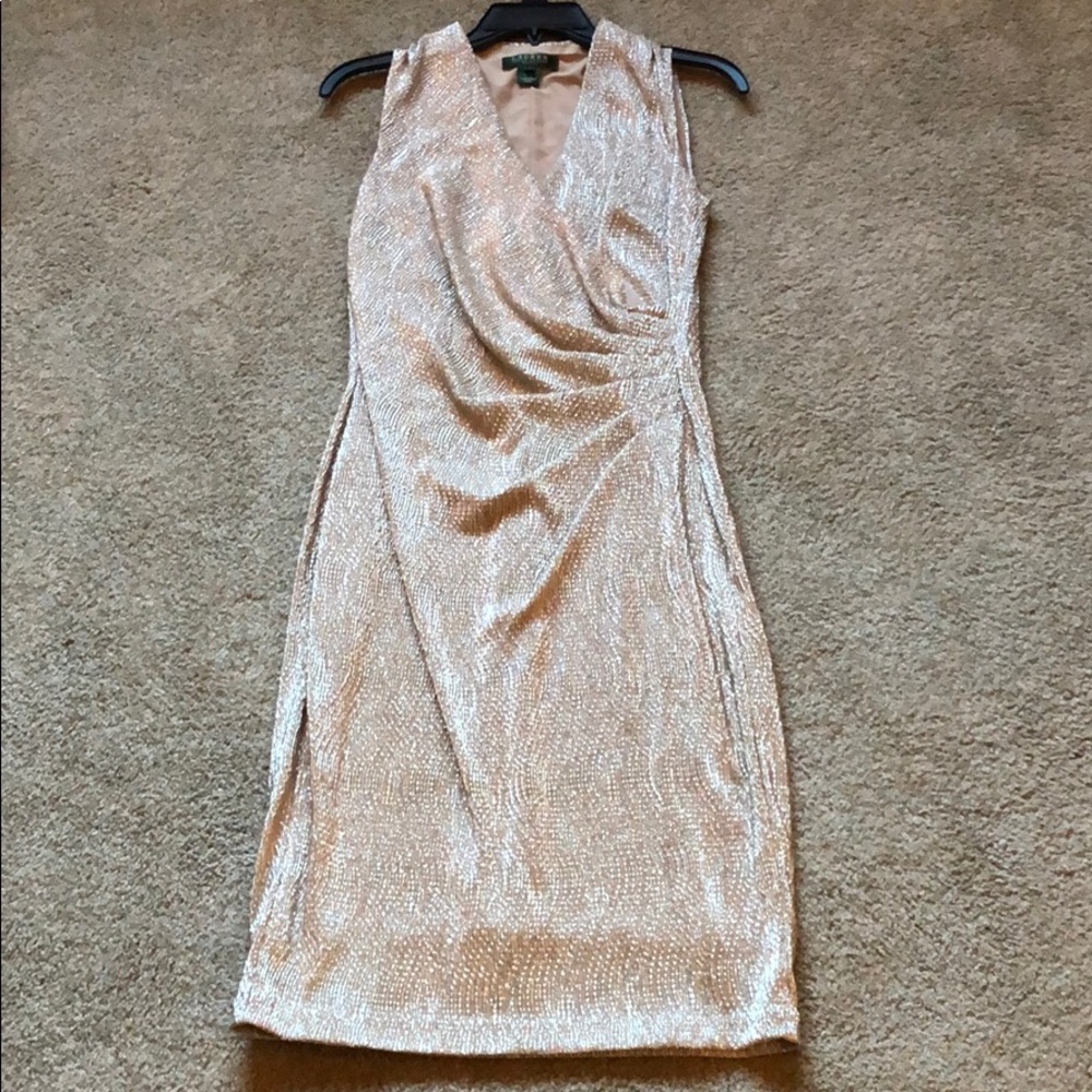 Ralph Lauren size 4 shimmery gold dress